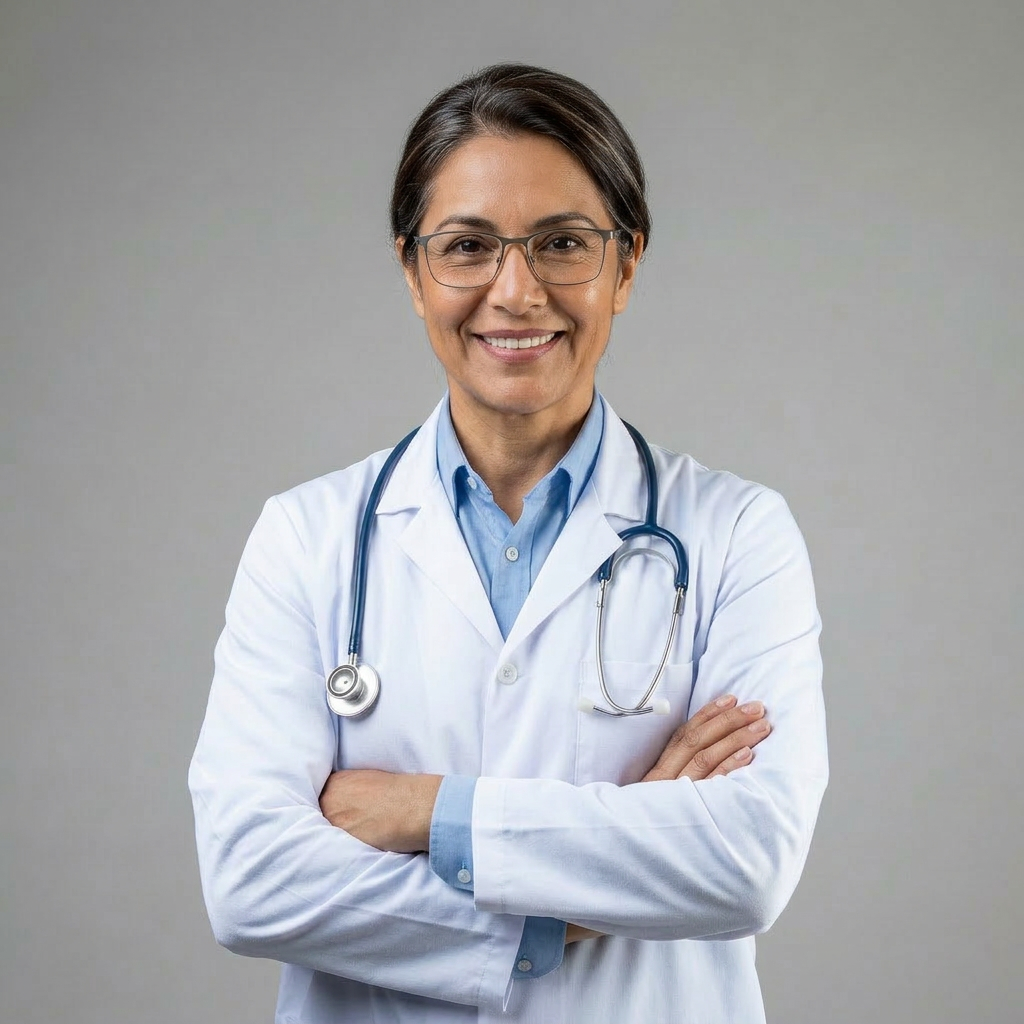Médica profissional com CRM verificado